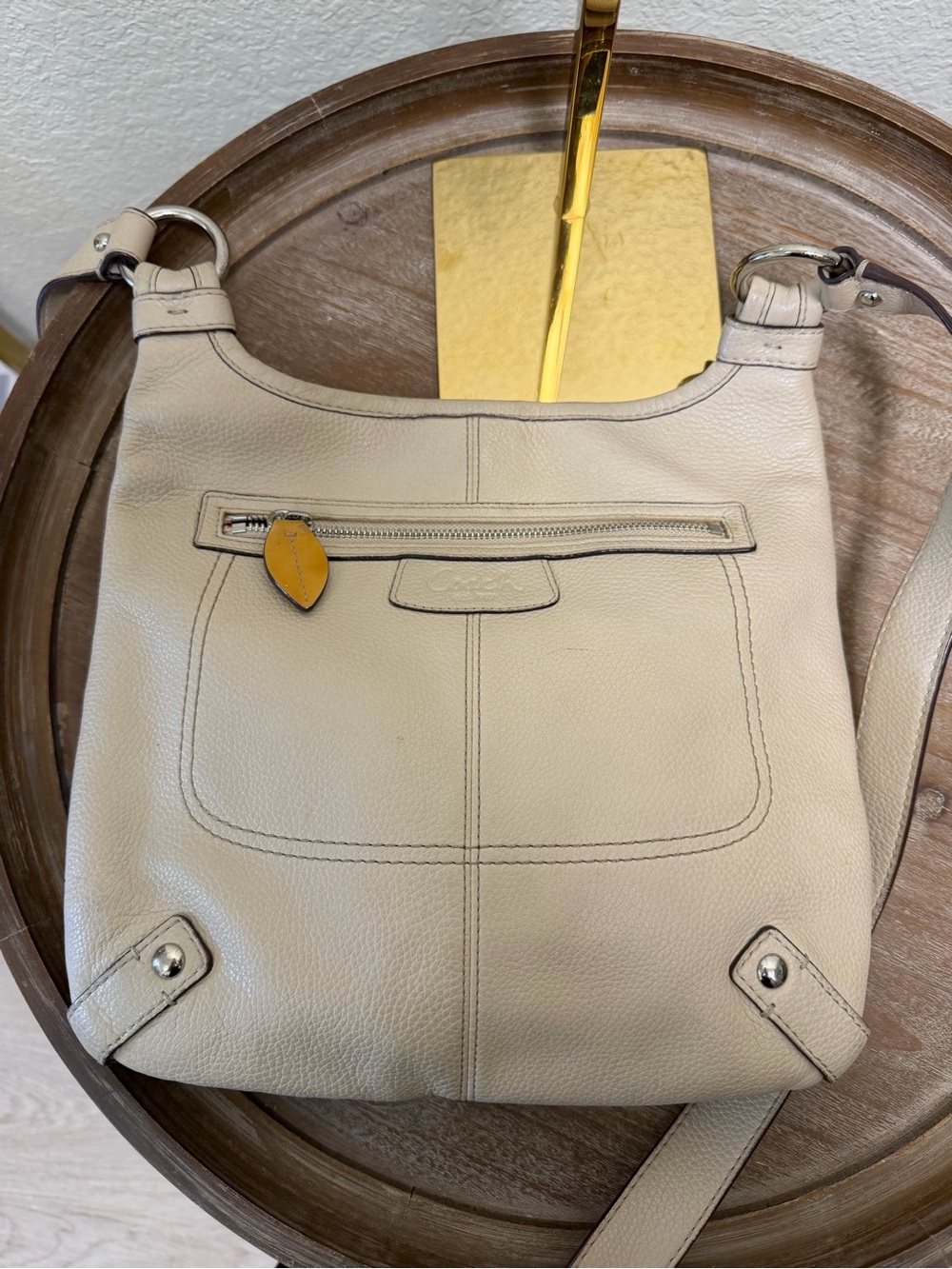 Coach Leather Crossbody Bag in Cream